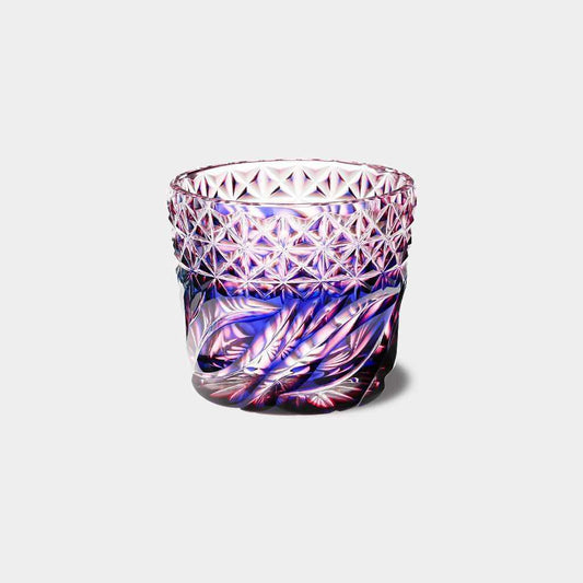 雙層覆色(金赤-琉璃) 薩摩切子 蕎麥豬口杯 satuma