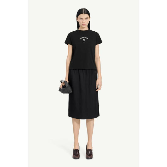 MM6 Maison Margiela | エムエムシックス SIGNATURE JERSEY T-SHIRT BLACK (S62GD0216M20048900) (S62GD0216M20048900)