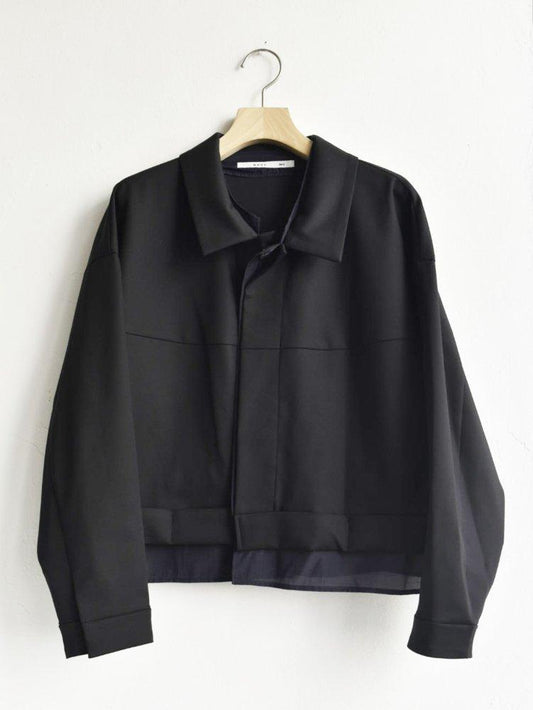 <span style="color:#FF0000">sale</span>ボクシージャケット ブラックxネイビー<br>organdy layer jacket</font> (N24FJ119)