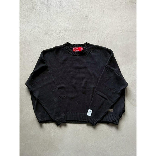 MAISON CASANOVA | メゾン カサノバ Cropped Damage Knit2 BLACK