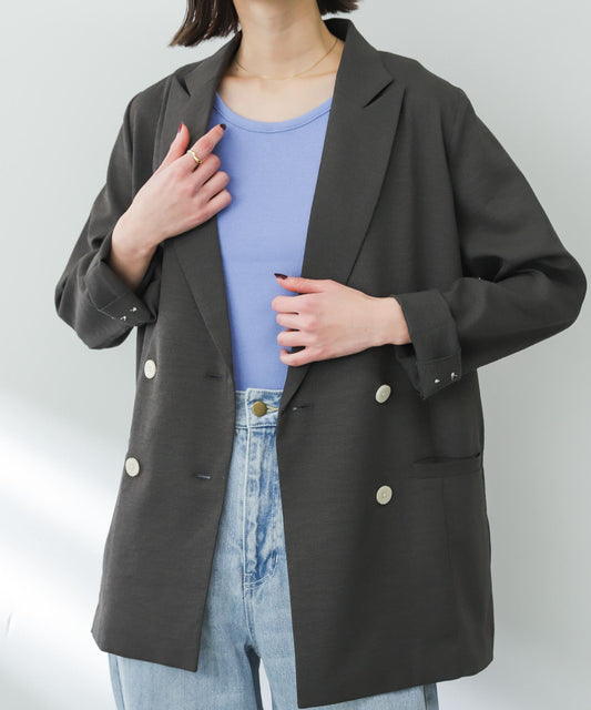 亞麻質感西裝外套