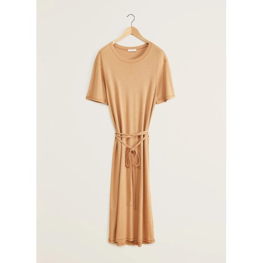 LEMAIRE 【ルメール】BELTED RIB T-SHIRT DRESS BURNT RICE (DR1045 LJ1016) (DR1045 LJ1016)