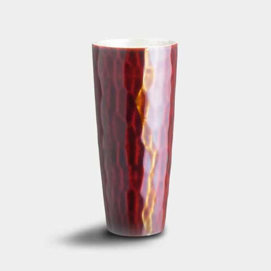 越前工藝 白檀黃紅配色 杯 大阪浪華錫器
