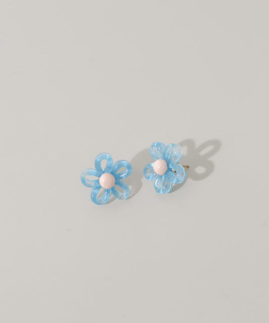 透明花朵耳環