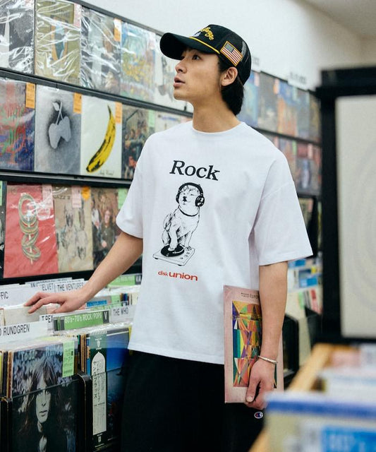 diskunion×FREAK'S STORE 寬鬆廓形 柴犬印花 圓領T恤