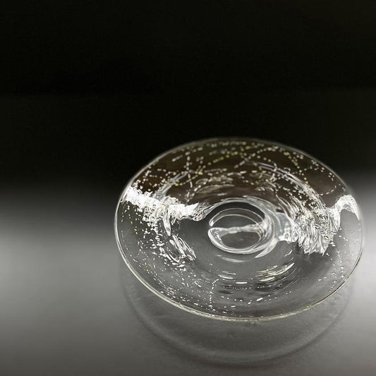 吹制玻璃 SUN GLASS STUDIO KYOTO 金銀舞 盤子 2個套裝
