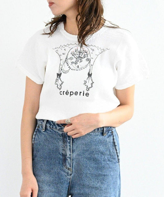 creperie HAND PRINT T恤 CHANDELIA 吊燈印花蝙蝠袖T恤