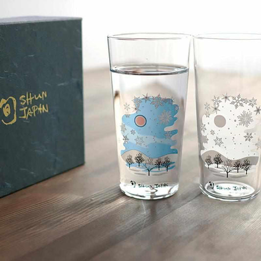 冷感雪花玻璃杯2件套