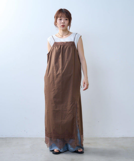 willow 波浪邊蕾絲 吊帶連衣裙