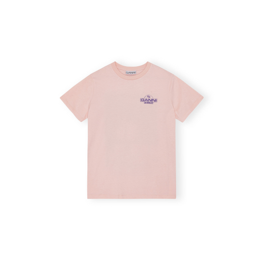 GANNI【ガニー】 BASIC JERSEY PALM TREES RELAXED T-SHIRT LOTUS (T3919) (T3919)