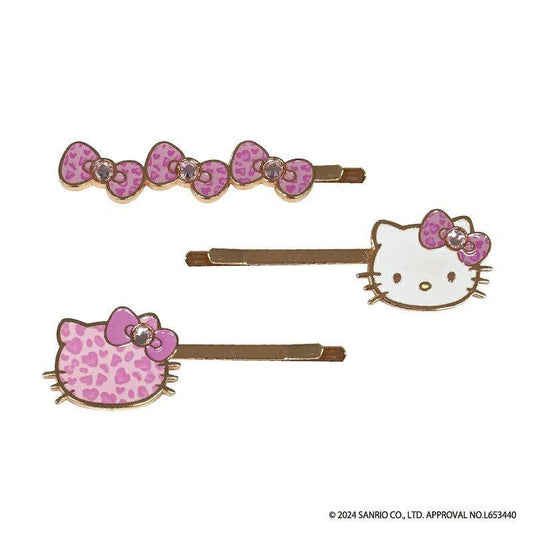 《Hello Kitty》HELLO KITTY 2024 GOGO少女系列 髮夾套裝 豹紋(粉色) (AO4802PK)