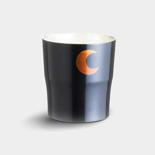 大阪浪華錫器 越前工藝 白檀日月 黑色 杯