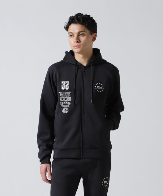 SY32 by SWEET YEARS DOUBLE KNIT MULTI LOGO ZIP 雙面針織 多標設計 拉鍊上衣