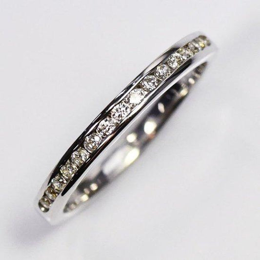 プラチナ ダイヤモンド0.2ct(SIクラス・鑑別書付) レール留めエタニティーリング エタニティリング 指輪 (SFB-SIKAN-KS268)