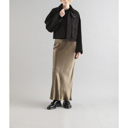 SACRA【サクラ】 ACETATE SATIN SKIRT KHAKI (124512122) (124512122)