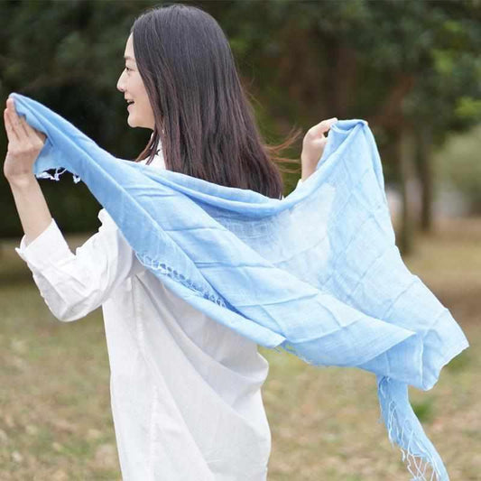 天然Pastel手工染色 靛藍染色 Indigo氣仙沼 圍巾