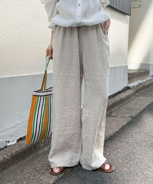 微闊腿寬鬆 LINEN 褲子