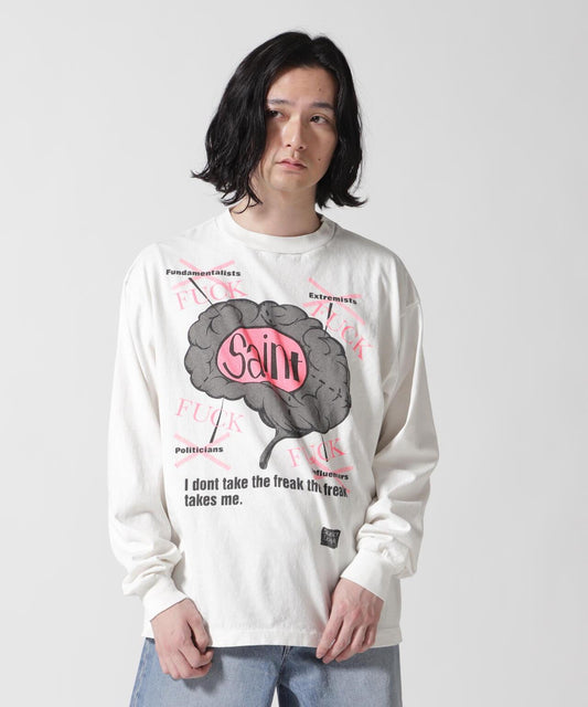 SAINT MICHAEL LS TEE BRAIN 圖案長袖T恤