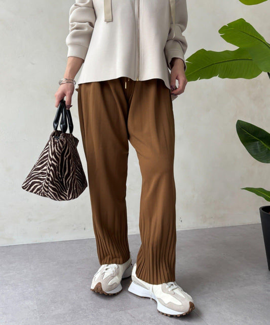 Pleated Hem Jogger Pants