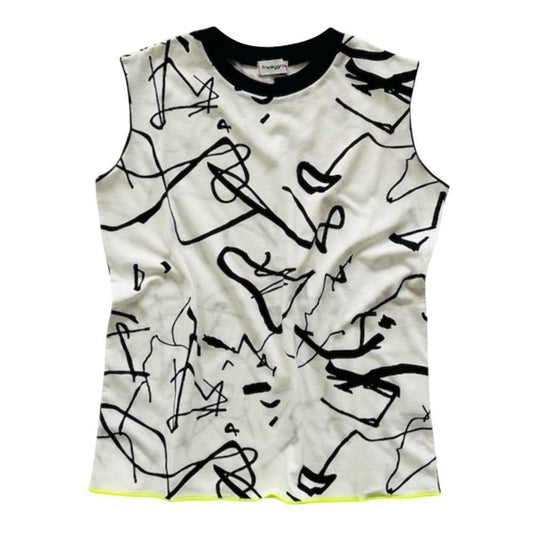 LAST ONE【50%off】frankygrow(フランキーグロウ)/ORG.PT MELLOW TANK TOP - WHITE-BLACK (FG-25SCS-494-WHITE-BLK)