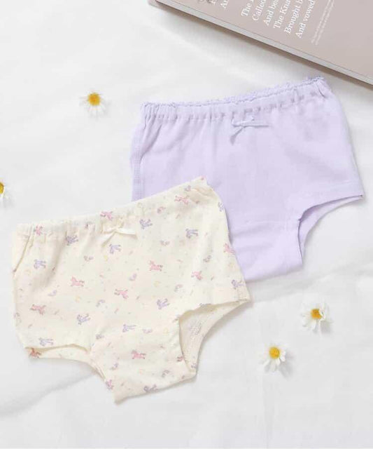女童純棉全印花盒裝內褲/2條裝