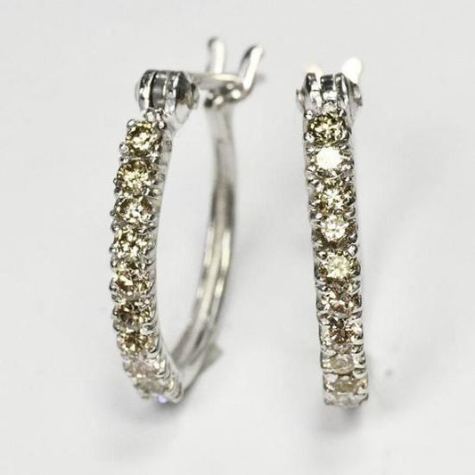 期間限定セール!天然ダイヤモンド0.3ct(SIクラス・鑑別書カード付) エタニティピアス フープピアス プラチナカラー (GFB-SV-KS147-SI-PT)