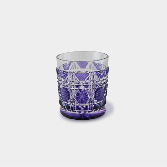 金紫配色 薩摩切子 satuma 老式玻璃杯