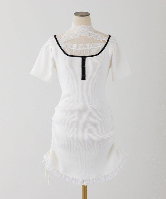 Lace Collection 針織迷你連衣裙