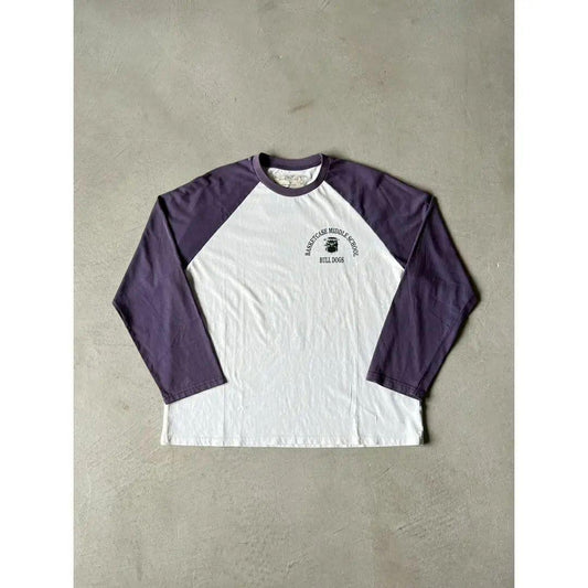 Basketcase | バスケットケース BULLDOG, raglan WHITE / PURPLE