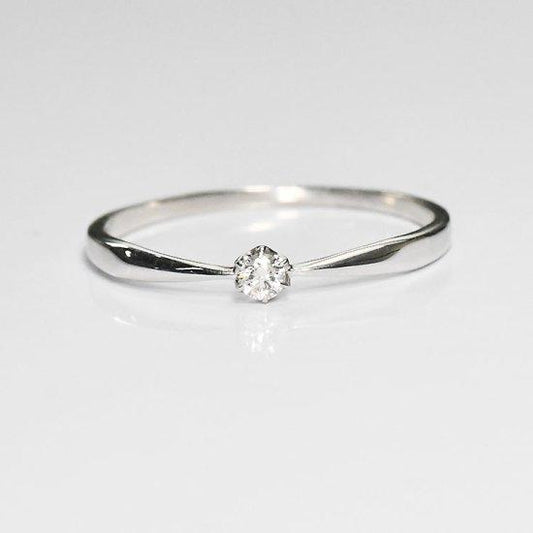 侍ダイヤモンド 天然ダイヤモンド リング 「ソリティア」 0.05ct H&C G~Iカラー VS~SIクラス 婚約指輪 (SD-R-0038)
