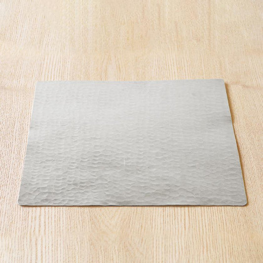 霰紋 錫制 18×18cm 盤 高岡銅器