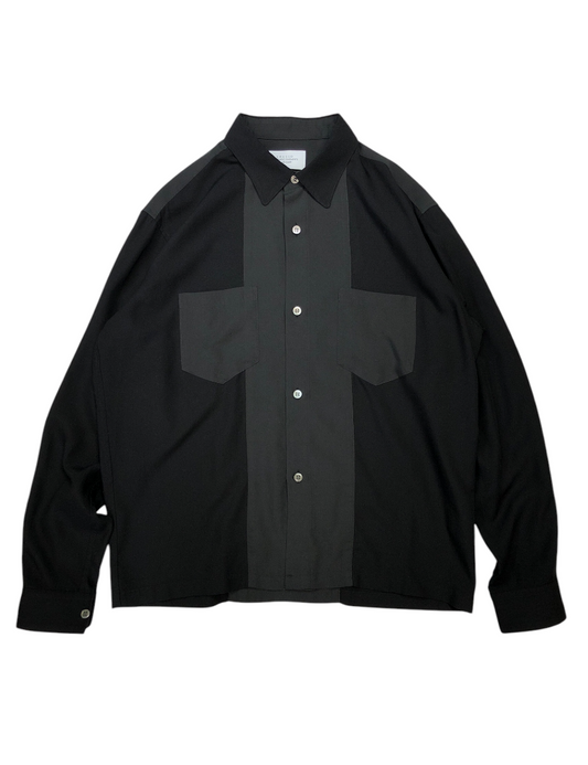 UNUSED - Rayon shirts (BLACK×CHARCOAL) (US2497)