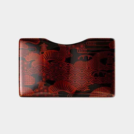 日本庭園圖案 漆面 土直漆器 VYAC CARD CASE 名片夾