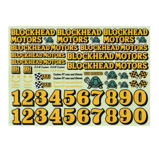 BLOCKHEAD MOTORS 原創貼紙套裝 黃色款