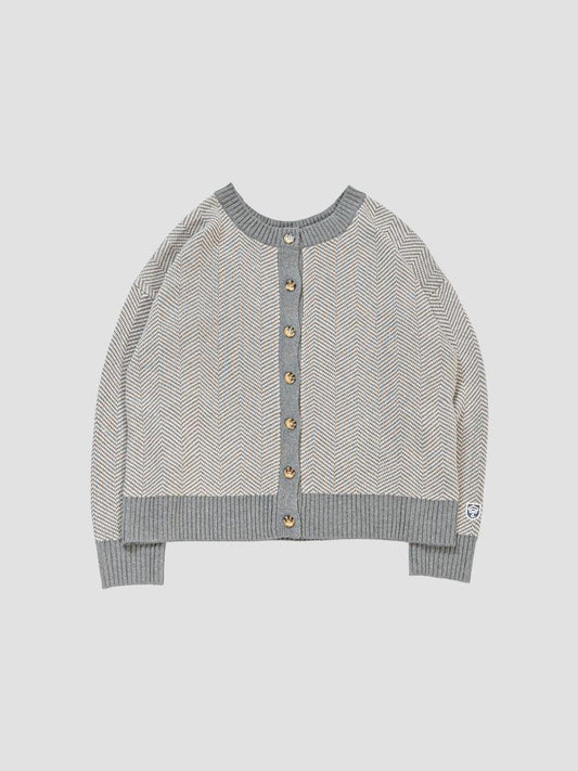 2way herringbone 針織開衫 C.GRAY