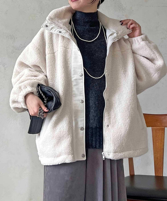 羊羔絨短夾克