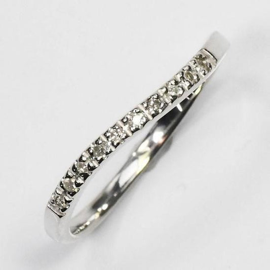 期間限定セール! 天然ダイヤモンド0.1ct(SIクラス・鑑別書カード付) ウェーブエタニティリング プラチナカラー スウィートテン (GFB-SV-IM544-SI-PT)