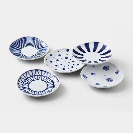 藍玉圖案 西海陶器 波佐見燒 五件套小碟