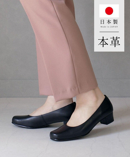 【日本製造/抗菌消臭/速乾性】真皮簡約高跟鞋