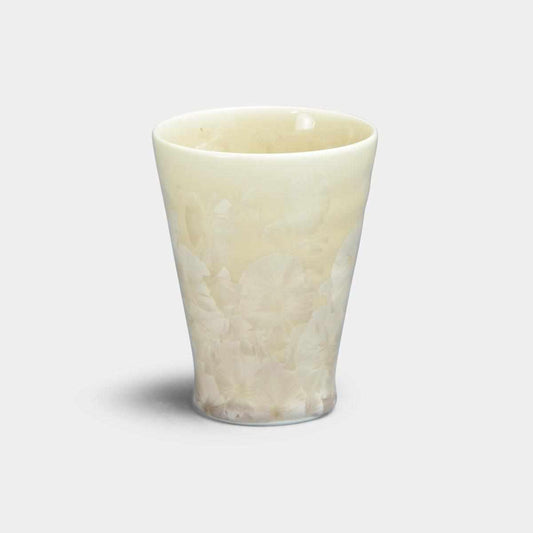 茶色花結晶設計 京燒清水燒 小杯 陶葊