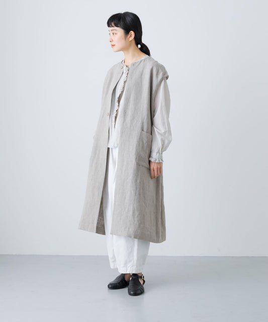 亞麻復古大衣