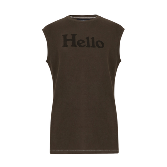 MADISONBLUE 【マディソンブルー】 HELLO NOSLEEVE TEE GRAY(MB999-7102) (MB999-7102)