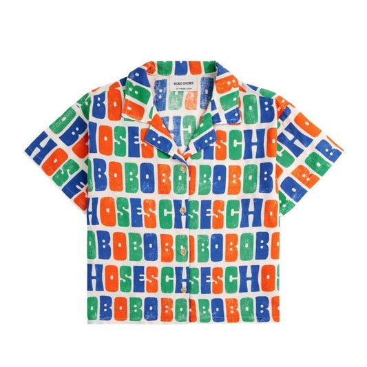 【50%off】BOBO CHOSES(ボボ・ショーズ)/Multicolor Bobo Choses all over woven shirt (BO25SS-B125AC128-BRANDED)