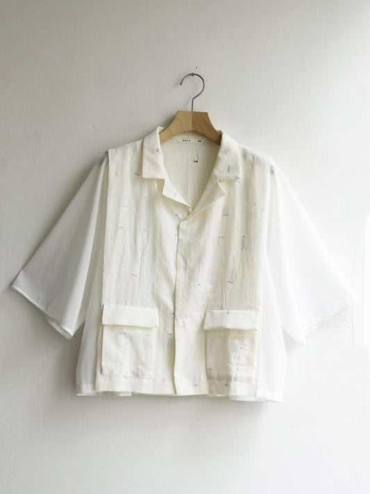 ジャガードジャケット ホワイトxホワイト<br>Dancing Girl Jacquard jacket</font> (N25FJ121)