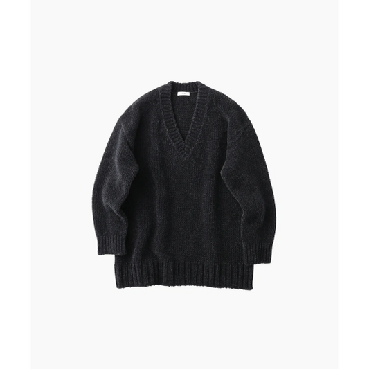 ATON 【エイトン】 WOOL MOLE | V NECK SWEATER (KRAGNW0813) 004/CHARCOAL GRAY (KRAGNW0813)