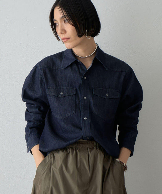 〈Influencer Collaboration〉【Drawing Numbers】Cotton Lyocell Denim Shirt
