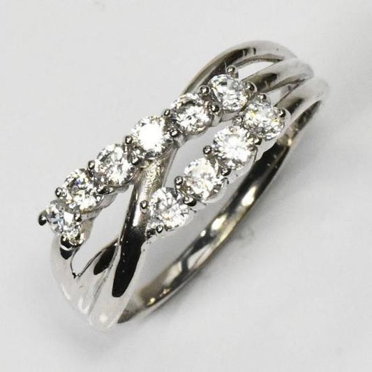 プラチナ ダイヤモンド0.5ct(H&C・鑑別書カード付)スウィートテンリング (SFB-ZR-0057-PT)