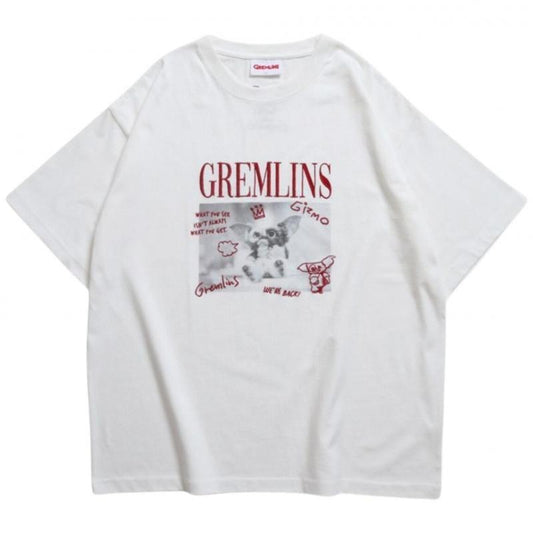 GREMLINS(小魔怪) ギズモ 塗鴉刺繡T恤 / 短袖T恤 White (CT7761WH)