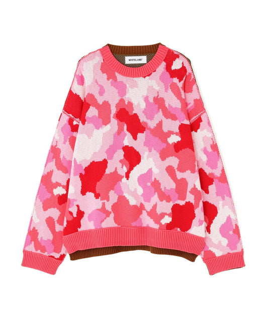 WHITELAND/ホワイトランド CAMO LINKING KNIT 針織上衣