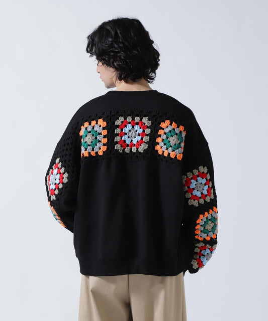 DISCOVERED 特別訂製 CROCHET SLEEVE SWEAT 鉤針袖 衛衣 (UNISEX)